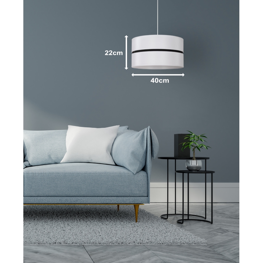 Duolla - Chandelier on a string DUO 1xE27/15W/230V d. 40 cm white/black
