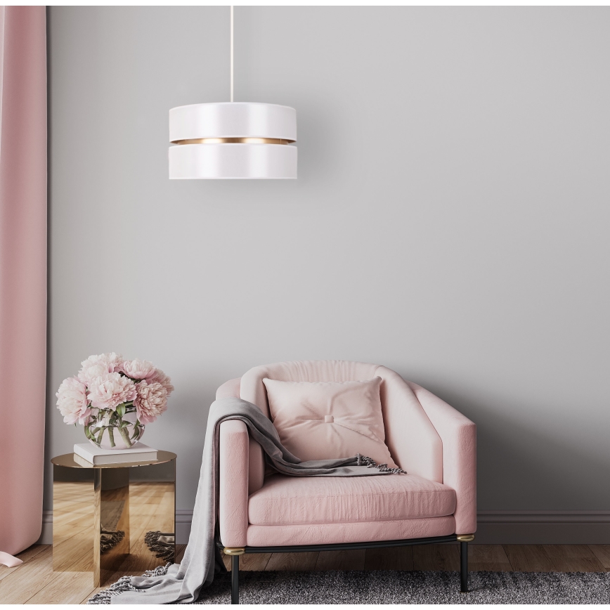 Duolla - Chandelier on a string DUO 1xE27/15W/230V d. 40 cm white/gold