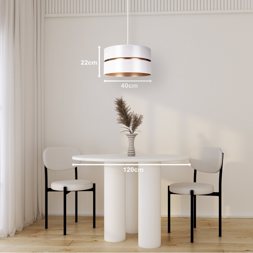 Duolla - Chandelier on a string DUO 1xE27/15W/230V d. 40 cm white/gold