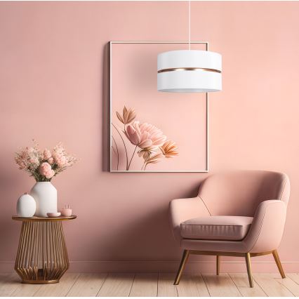 Duolla - Chandelier on a string DUO 1xE27/15W/230V d. 40 cm white/gold