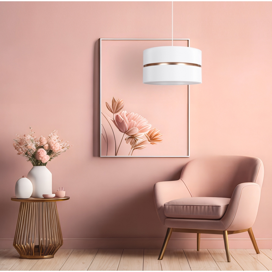 Duolla - Chandelier on a string DUO 1xE27/15W/230V d. 40 cm white/gold