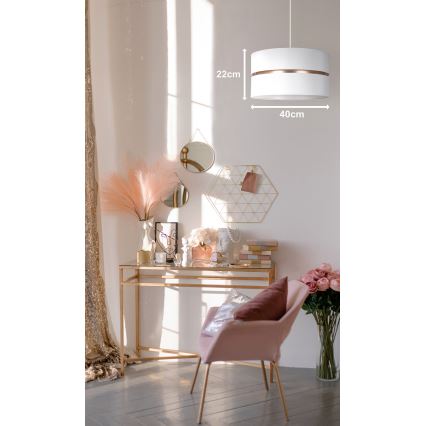 Duolla - Chandelier on a string DUO 1xE27/15W/230V d. 40 cm white/gold