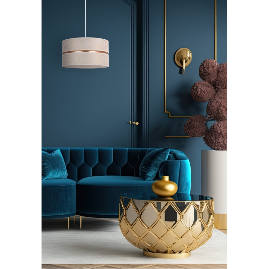 Duolla - Chandelier on a string DUO 1xE27/15W/230V d. 40 cm white/gold