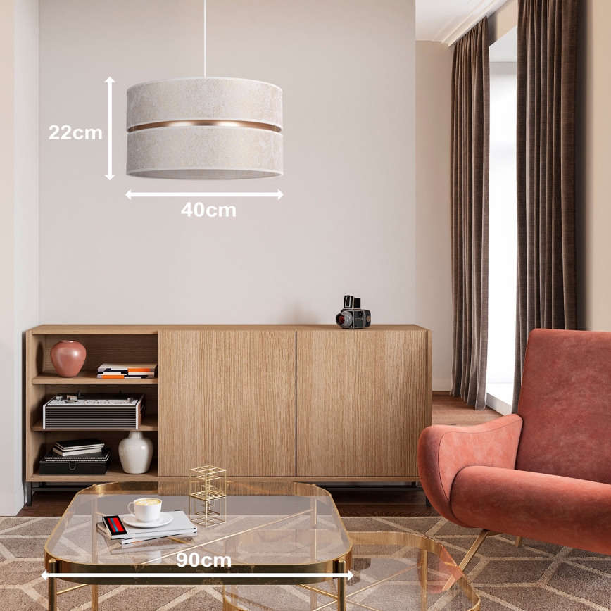 Duolla - Chandelier on a string DUO 1xE27/15W/230V d. 40 cm white/gold