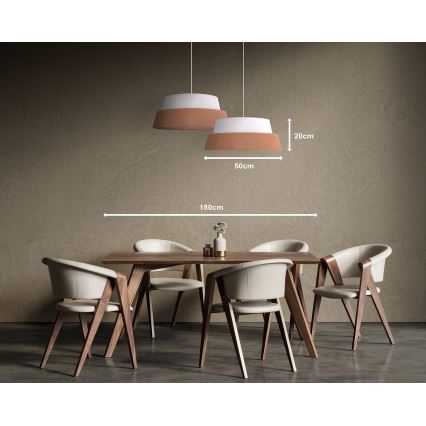 Duolla - Chandelier on a string GALAXY 1xE27/15W/230V d. 50 cm brown/white