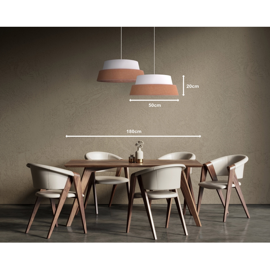 Duolla - Chandelier on a string GALAXY 1xE27/15W/230V d. 50 cm brown/white