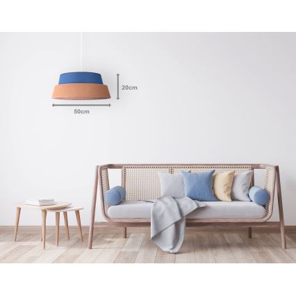 Duolla - Chandelier on a string GALAXY 1xE27/40W/230V d. 50 cm blue