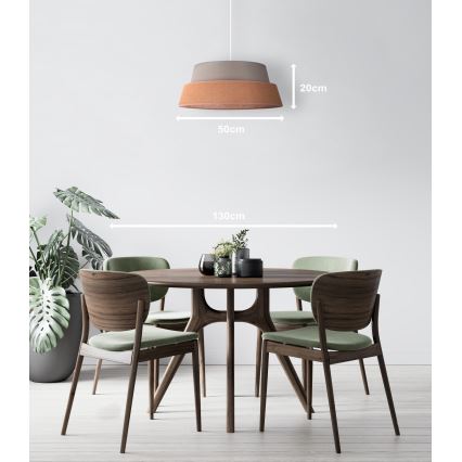 Duolla - Chandelier on a string GALAXY 1xE27/40W/230V d. 50 cm grey/brown