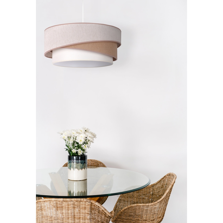 Duolla - Chandelier on a string KOBO 1xE27/15W/230V d. 45 cm beige/brown/white