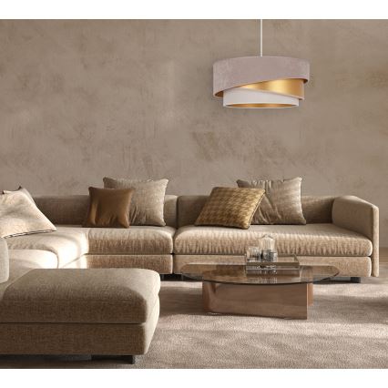 Duolla - Chandelier on a string KOBO 1xE27/15W/230V d. 45 cm beige/gold/creamy