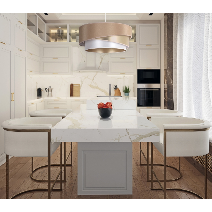 Duolla - Chandelier on a string KOBO 1xE27/15W/230V d. 45 cm beige/gold/white