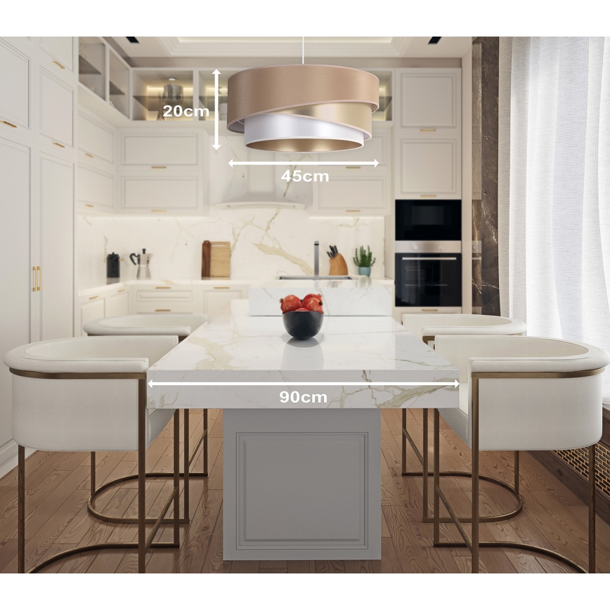 Duolla - Chandelier on a string KOBO 1xE27/15W/230V d. 45 cm beige/gold/white