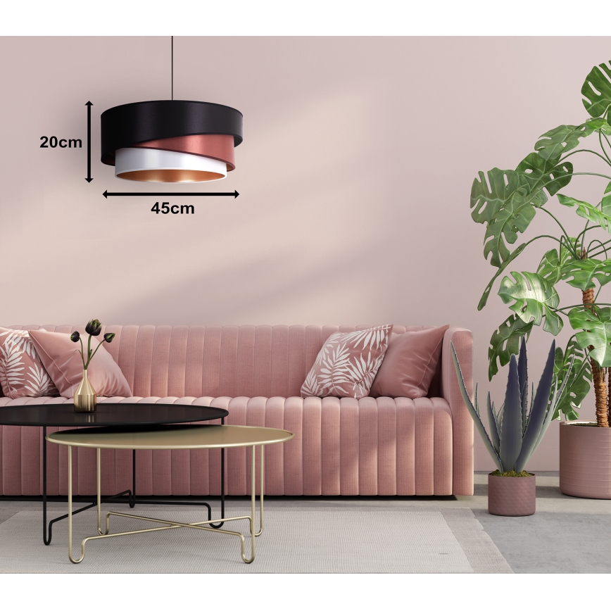 Duolla - Chandelier on a string KOBO 1xE27/15W/230V d. 45 cm black/burgundy/silver