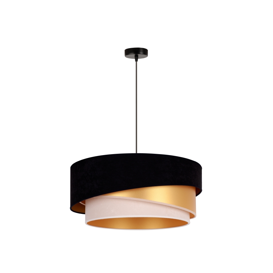 Duolla - Chandelier on a string KOBO 1xE27/15W/230V d. 45 cm black/gold/creamy
