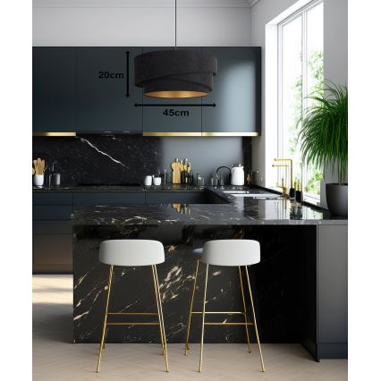 Duolla - Chandelier on a string KOBO 1xE27/15W/230V d. 45 cm black/gold