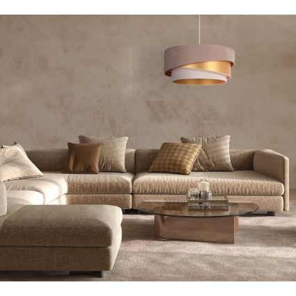 Duolla - Chandelier on a string KOBO 1xE27/15W/230V d. 45 cm brown/gold/creamy