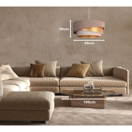 Duolla - Chandelier on a string KOBO 1xE27/15W/230V d. 45 cm brown/gold/creamy