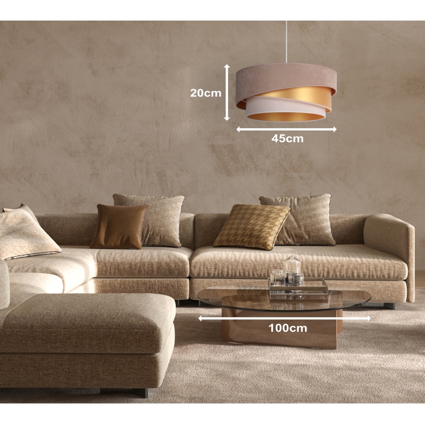 Duolla - Chandelier on a string KOBO 1xE27/15W/230V d. 45 cm brown/gold/creamy
