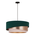 Duolla - Chandelier on a string KOBO 1xE27/15W/230V d. 45 cm green/rosegold/creamy