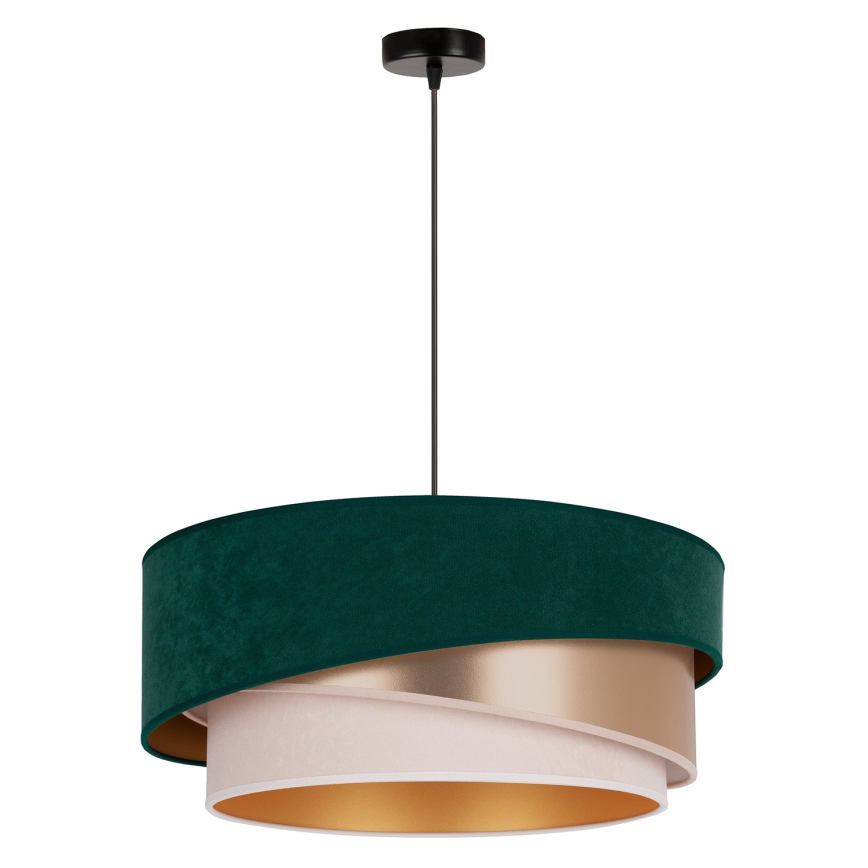 Duolla - Chandelier on a string KOBO 1xE27/15W/230V d. 45 cm green/rosegold/creamy