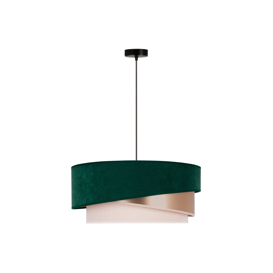 Duolla - Chandelier on a string KOBO 1xE27/15W/230V d. 45 cm green/rosegold/creamy