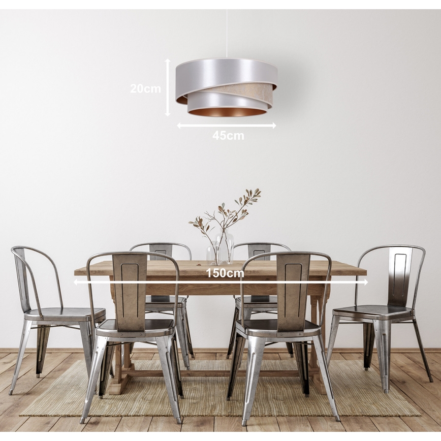 Duolla - Chandelier on a string KOBO 1xE27/15W/230V d. 45 cm silver/gold