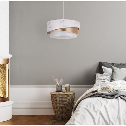 Duolla - Chandelier on a string KOBO 1xE27/15W/230V d. 45 cm white/rosegold
