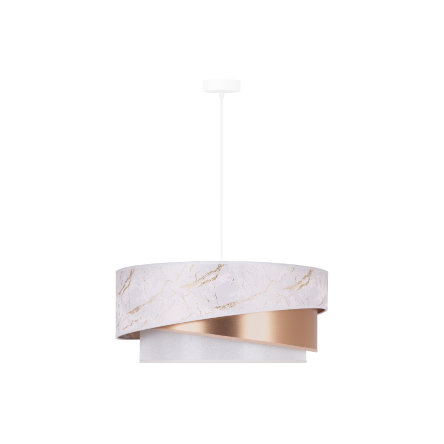 Duolla - Chandelier on a string KOBO 1xE27/15W/230V d. 45 cm white/rosegold