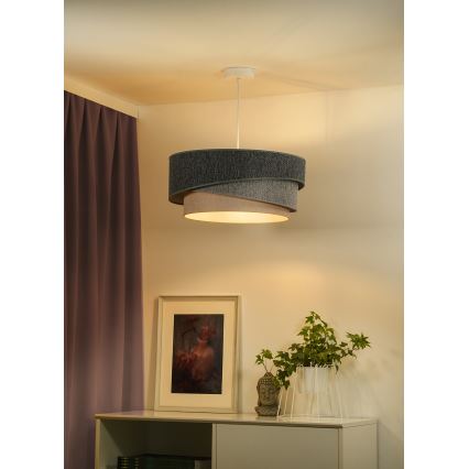 Duolla - Chandelier on a string KOBO ECO RECYCLING 1xE27/15W/230V d. 45 cm green/grey/creamy