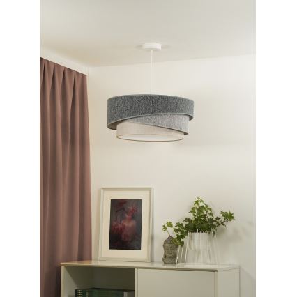 Duolla - Chandelier on a string KOBO ECO RECYCLING 1xE27/15W/230V d. 45 cm green/grey/creamy