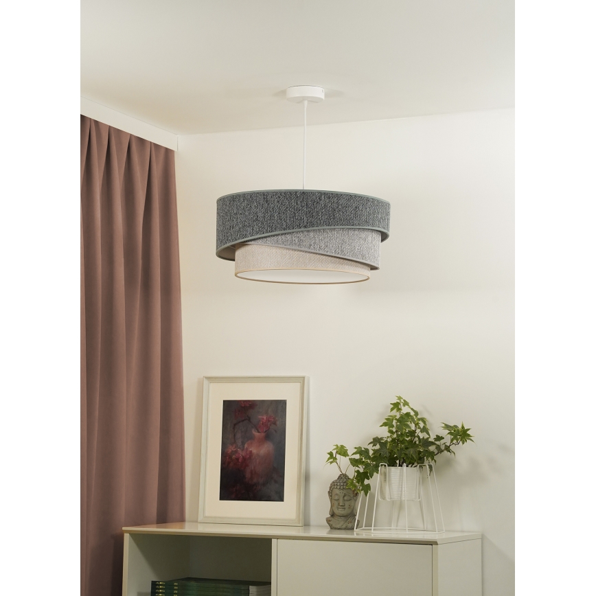 Duolla - Chandelier on a string KOBO ECO RECYCLING 1xE27/15W/230V d. 45 cm green/grey/creamy