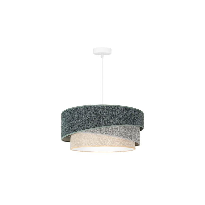 Duolla - Chandelier on a string KOBO ECO RECYCLING 1xE27/15W/230V d. 45 cm green/grey/creamy