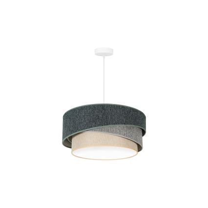 Duolla - Chandelier on a string KOBO ECO RECYCLING 1xE27/15W/230V d. 45 cm green/grey/creamy