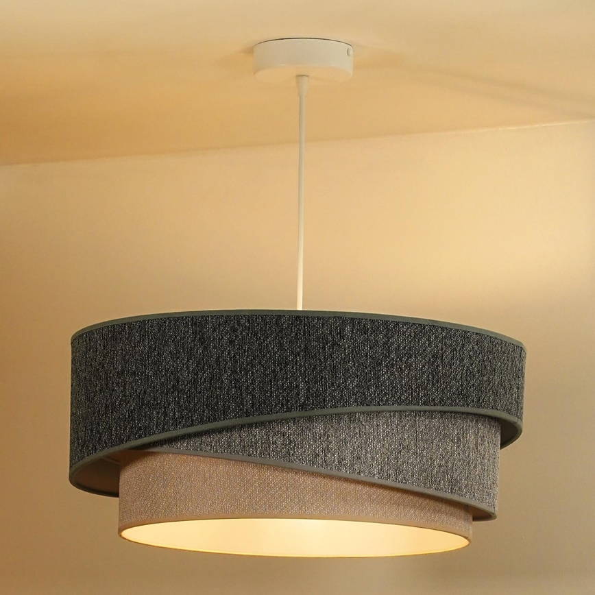 Duolla - Chandelier on a string KOBO ECO RECYCLING 1xE27/15W/230V d. 45 cm green/grey/creamy