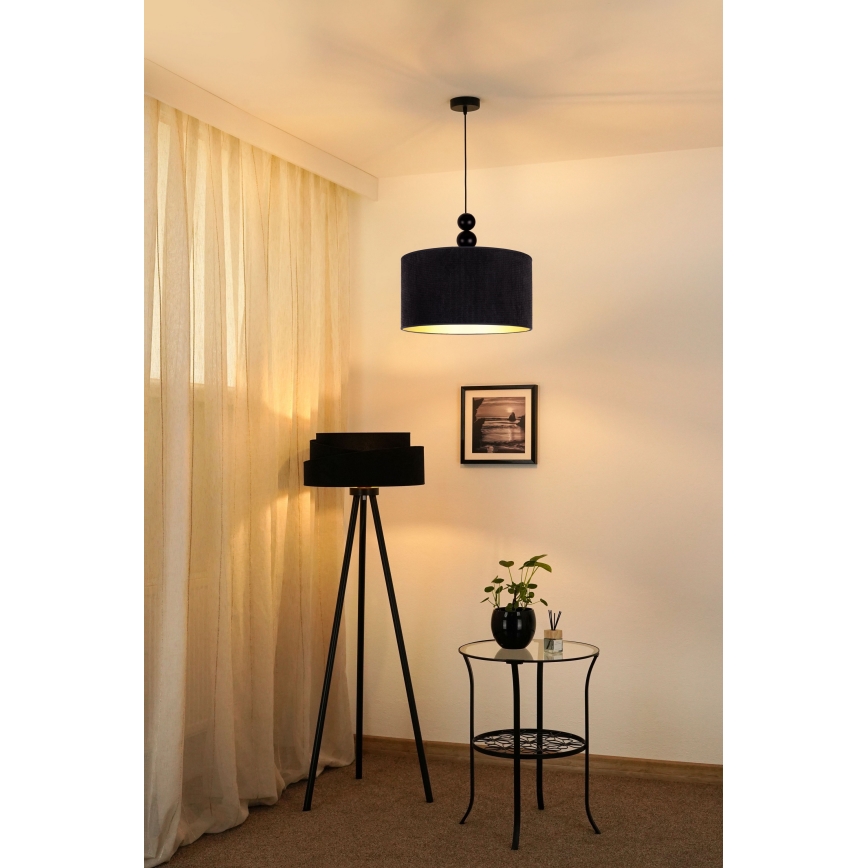 Duolla - Chandelier on a string LYON 1xE27/15W/230V d. 40 cm black