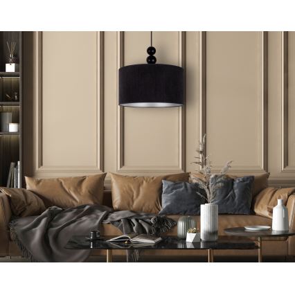 Duolla - Chandelier on a string LYON 1xE27/15W/230V d. 40 cm black