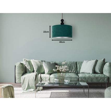 Duolla - Chandelier on a string LYON 1xE27/15W/230V d. 40 cm green
