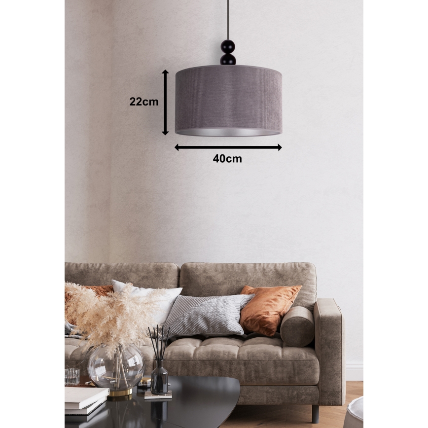 Duolla - Chandelier on a string LYON 1xE27/15W/230V d. 40 cm grey