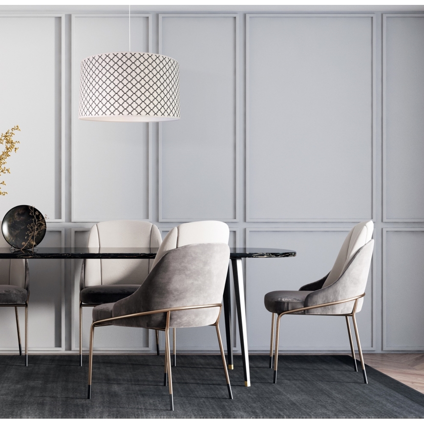 Duolla - Chandelier on a string MAROKO 1xE27/40W/230V d. 45 cm white/black