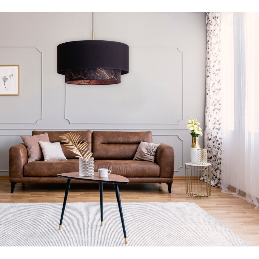 Duolla - Chandelier on a string NANTES 1xE27/15W/230V d. 45 cm black/copper
