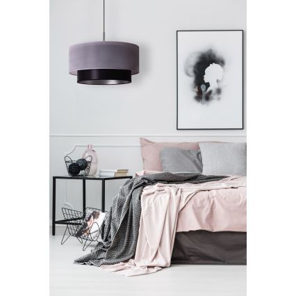Duolla - Chandelier on a string NANTES 1xE27/15W/230V d. 45 cm silver/black