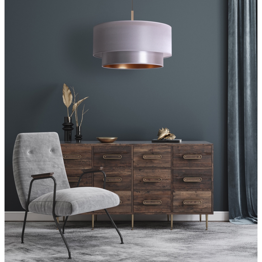 Duolla - Chandelier on a string NANTES 1xE27/15W/230V d. 45 cm silver/copper