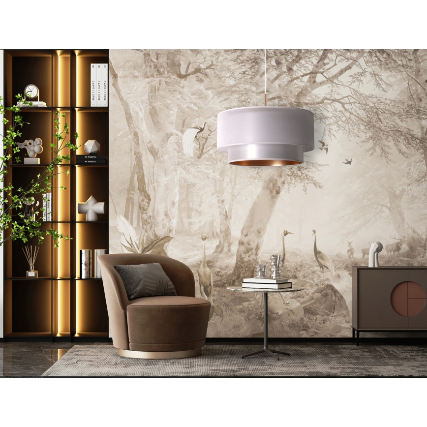 Duolla - Chandelier on a string NANTES 1xE27/15W/230V d. 45 cm silver/copper