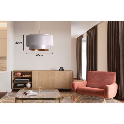 Duolla - Chandelier on a string NANTES 1xE27/15W/230V d. 45 cm silver/copper