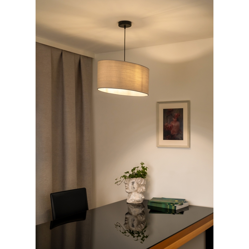 Duolla - Chandelier on a string OVAL 1xE27/15W/230V grey