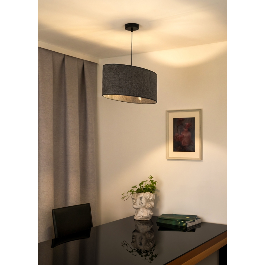 Duolla - Chandelier on a string OVAL 1xE27/15W/230V grey