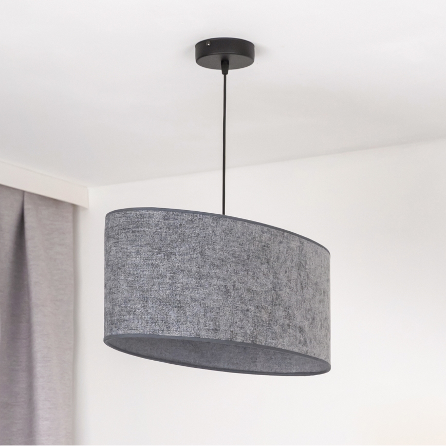 Duolla - Chandelier on a string OVAL 1xE27/15W/230V grey