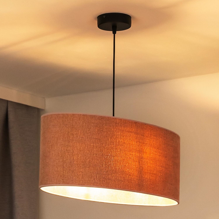 Duolla - Chandelier on a string OVAL 1xE27/15W/230V pink