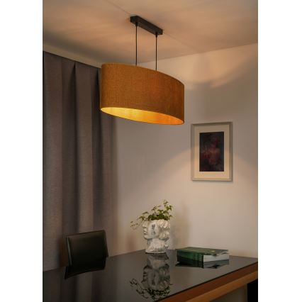 Duolla - Chandelier on a string OVAL 2xE27/15W/230V brown