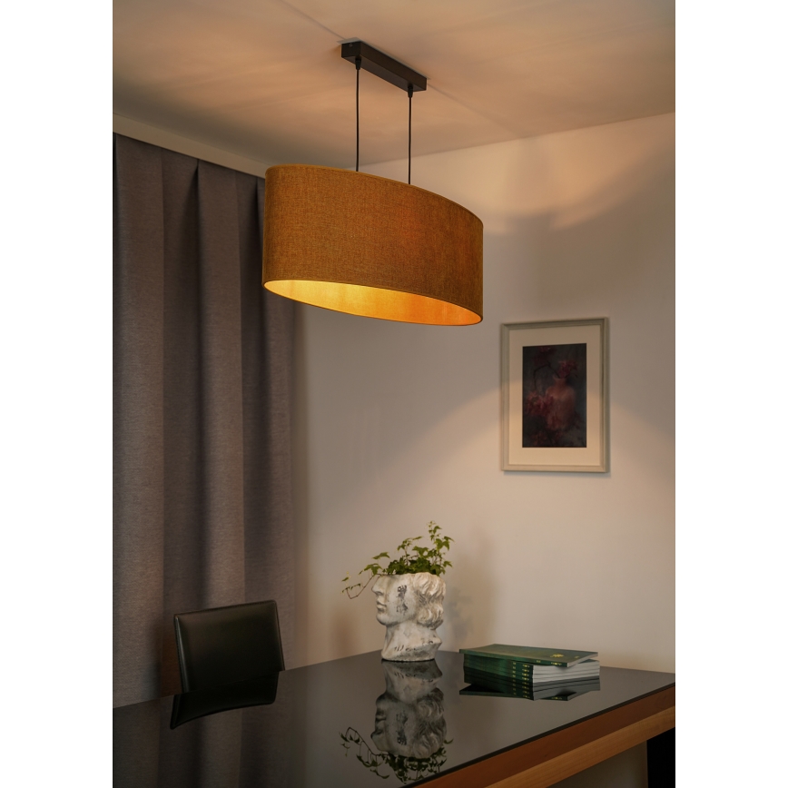 Duolla - Chandelier on a string OVAL 2xE27/15W/230V brown